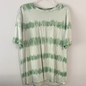 GUESS Men's Tie-Dye Green Tee